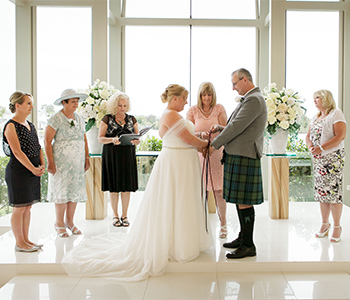 Marry Me Marilyn Caroline England & Mark Scotland Wedding Sanctuary Cove Chapel Intercontinental  Scottish Handfasting